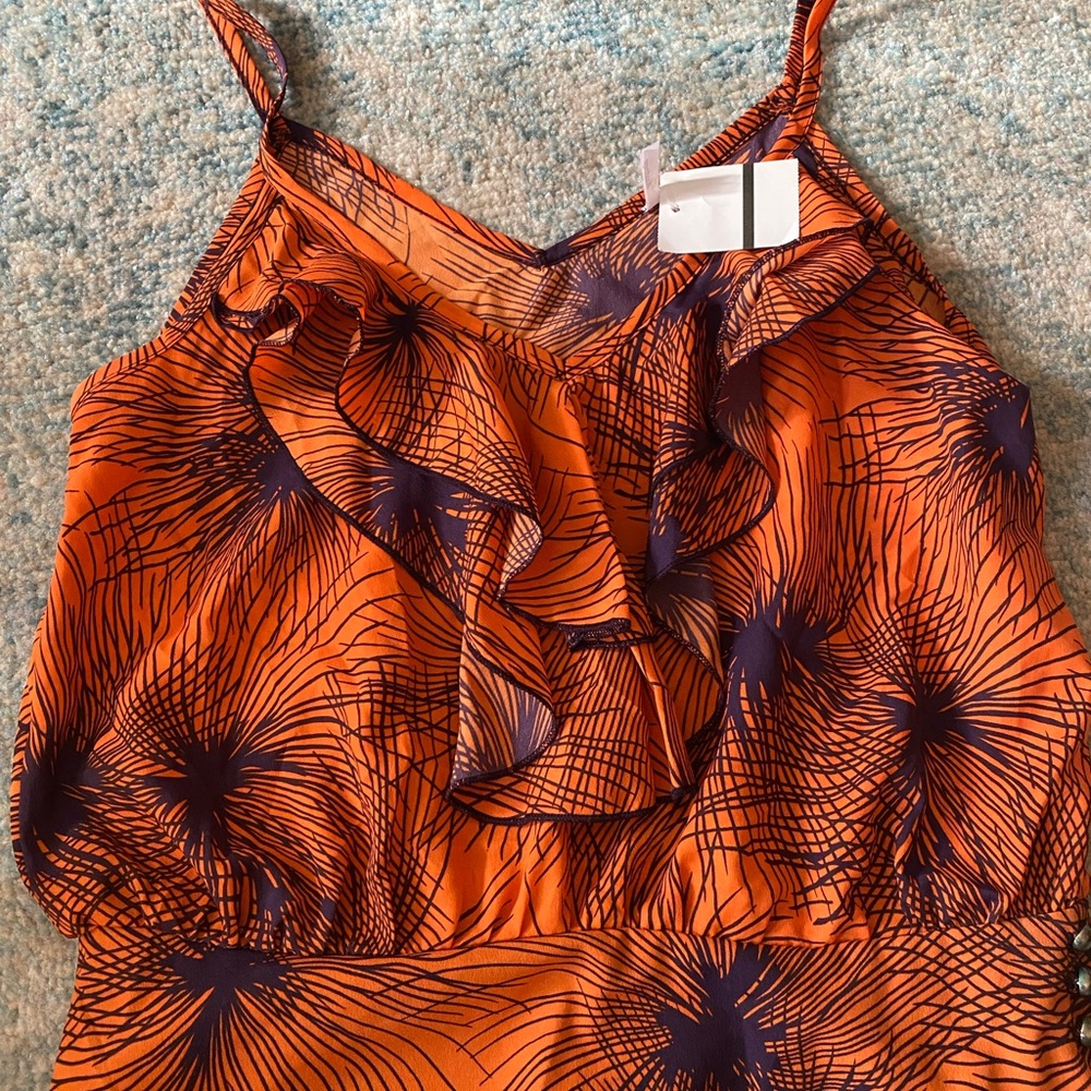Orange and purple summer top size s